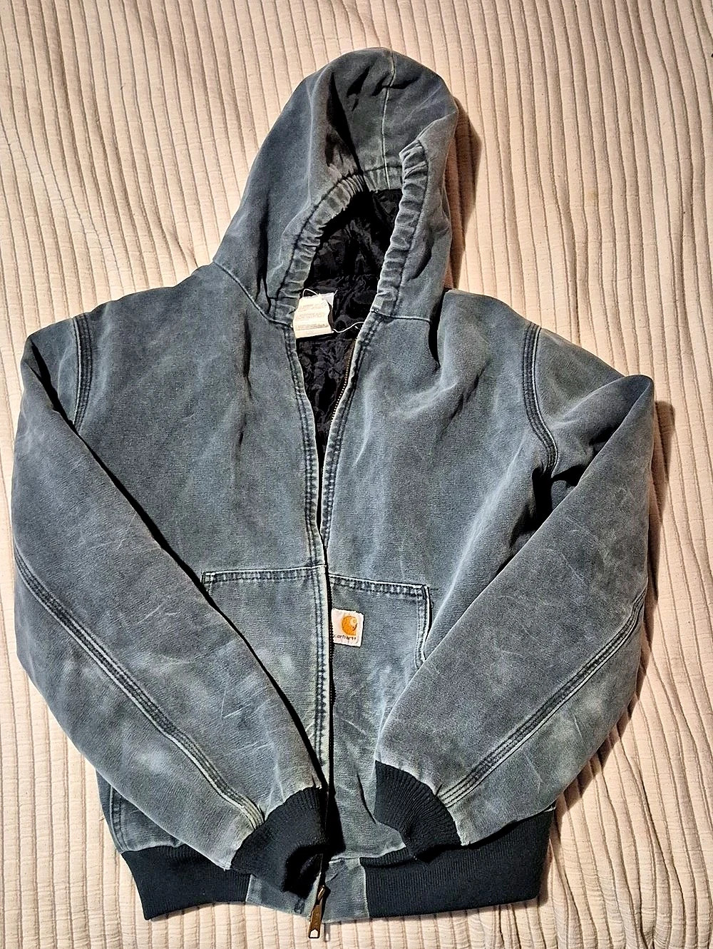 Vintage Carhartt Sandstone Active Jacket Hooded Canvas Jacket XL Youth